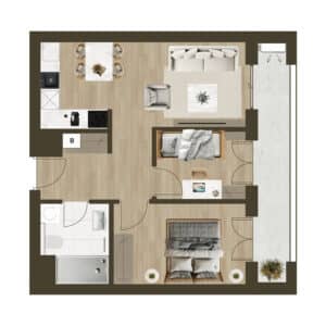 Novogradnja Novi Zagreb Lanište stanovi projekt LANOVA Apartman A 16B Trosoban