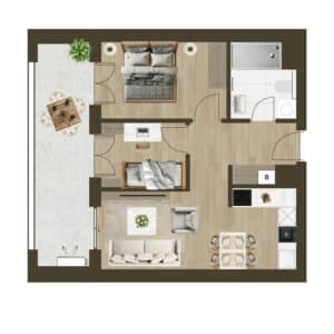 Novogradnja Novi Zagreb Lanište stanovi projekt LANOVA Apartman A 1B Trosoban