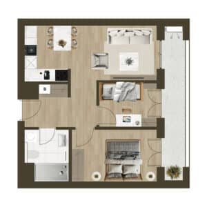 Novogradnja Novi Zagreb Lanište stanovi projekt LANOVA Apartman A 34B Trosoban