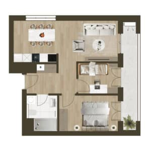 Novogradnja Novi Zagreb Lanište stanovi projekt LANOVA Apartman A 49B Trosoban