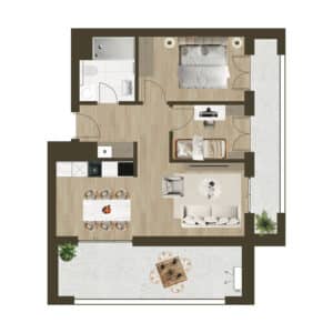 Novogradnja Novi Zagreb Lanište stanovi projekt LANOVA Apartman A 53B Trosoban