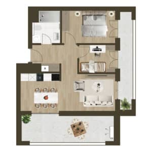 Novogradnja Novi Zagreb Lanište stanovi projekt LANOVA Apartman A 71B Trosoban