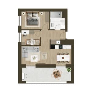 Novogradnja Novi Zagreb Lanište stanovi projekt LANOVA Apartman A 9B Trosoban